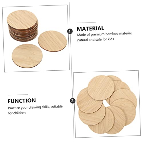 Operitacx 30 Pcs Round Bamboo Unfinished Round Chips Unfinished Wooden Cutouts Wood Slice Ornaments Unfinished Wooden Slices Blank Cds Kids Painting Operitacx