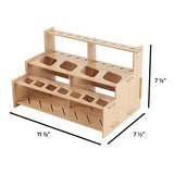 Mezzo Artist Brush and Paint Tube Organizer Rack Set 3 Pieces - Wood Grain Laminate Multi-Layer Storage Display Stand for Paintbrushes, Oil & Acrylic HG Art Concepts