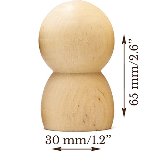 Unfinished Wooden Pegs Male 2.6'' Set 8 pcs - Wooden Peg Dolls Unfinished - Wooden Peg People Unfinished - Pegs Wooden Dolls for Painting - Wooden AEVVV