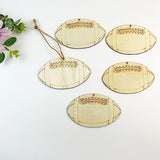 30pcs Unfinished Football Wood Cutouts Football Wood DIY Crafts Cutouts Blank Wooden Football Shaped Hanging Ornaments JEKEJIAJIU