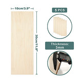 Balsa Wood Sheets 1/8" Inch Thick 12" x 4" Unfinished Wooden Board by Craftiff (5 Pack) Craftiff