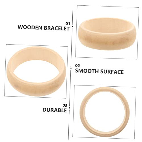 TEHAUX 12 pcs DIY Wooden Bracelet Wood Bangle Bracelets Wooden Cuff Bangle Unfinished Wood Bangle Slap Bracelets for Unfinished Wood Ring Wood Wrist - WoodArtSupply