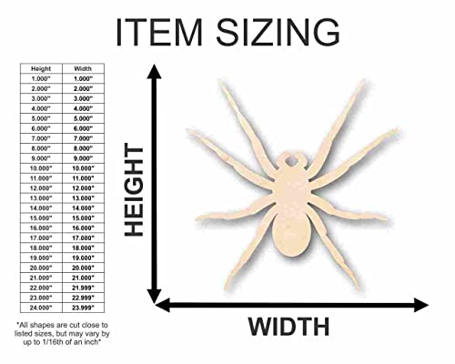 Unfinished Wood Spider Shape - Insect - Animal - Wildlife - Craft - up to 24" DIY 24" / 1/4" - WoodArtSupply