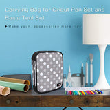LUXJA Carrying Bag Compatible with Cricut Pen Set and Basic Tool Set, Double-layer Organizer Compatible with Cricut Accessories (Bag Only), Gray Dots LUXJA
