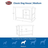 TRIXIE Pet Products Dog Club House, Large,Glazed Pine,40.75x26.75x28.25 Inch (Pack of 1),39552 TRIXIE