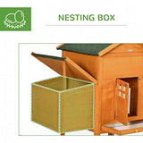 PawHut 118" Extra Large Chicken Coop with Asphalt Roof, Wooden Hen Run with Slide-Out Tray and Nesting Box, Chicken Hutch for 3-6 Chickens, Orange PawHut