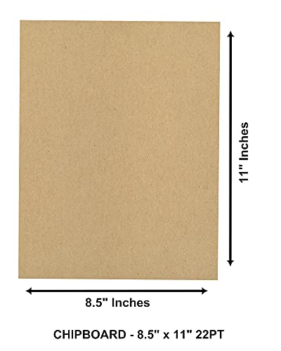 Chipboard Sheets 8.5" x 11" - 100 Sheets of 22 Point Chip Board for Crafts - This Kraft Board is a Great Alternative to MDF Board and Cardboard - WoodArtSupply