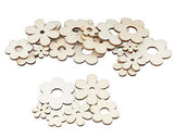 ALLinONE Flower Shape Unfinished Wood Cut Slices for for DIY Craft Decoration (Mixed Size) ALLinONE