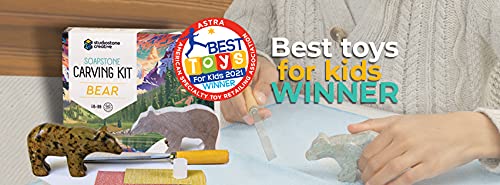 STUDIOSTONE CREATIVE DIY Arts & Crafts Carving Kit Kids Adults Bear Sculpture Soapstone - WoodArtSupply