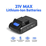 Jar-Owl 21V Cordless Drill, 350 in-lb Torque, 0-1350RMP Variable Speed, 10MM 3/8'' Keyless Chuck, 18+1 Clutch, 1.5Ah Li-Ion Battery & Charger for jar-owl