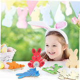 FUNOMOCYA 2 Sets Handmade Rabbit Material Unfinished Wood Decor DIY Bunny Decoration DIY Bunny Table Decor Blank Bunny Wood Decor Ornament Bunny Wood FUNOMOCYA