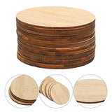 Operitacx 15pcs Round Bamboo Unfinished Wood Circle Unfinished Round Discs Spring Wooden Cutout Unfinished Bamboo Chips Christmas Toys Kid Toys Operitacx