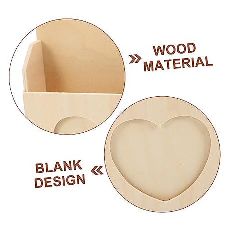 MAGICLULU 4 Pcs Love Envelope Box Kids Educational Toy Stationery Holder Woody Toy Kids Pencils Unfinished Wooden Mailbox Unfinished Wood Crates MAGICLULU