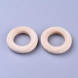 Craftdady 100Pcs Natural Wood Rings Unfinished Solid Wooden Circles 1-1/5 Inch (30mm) Ring Pendant Connectors for Craft Jewelry Making Craftdady