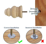 Btibpse 4 Inch Wooden Furniture Legs, Solid Wood Unpainted Replacement Furniture Legs, Ottoman/Loveseat Replacement Legs, Cabinet Btibpse