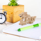 Amosfun Chinese Feng Shui Carved Natural Wood Dragon Statue Unpainted Wooden Dragon Sculpture Unfinished 10cm DIY Animal Figurine Hand Carved Amosfun