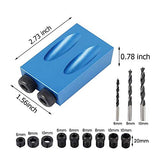 Pocket Hole Jig, 15 Degree Dowel Drill Joinery Kit, 6/8/10mm Drive Adapter for Woodworking Angle Drilling Holes, Carpenters Wood Woodwork Guides YuanhuaRongsheng