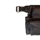 OX Tools Pro 4 Piece Carpenter Tool Belt, Construction Rig, Leather Tool Belt with Two Pouches, Hammer Holder, Tape Measure Pocket, Adjustable OX Tools