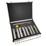 OSCARBIDE 3/4”Shank 9 Pieces/Set Indexable Nickel Plated Lathe Turning Tool Holder and Boring Bar,CNC Heavy Duty for Turning Grooving Threading Cut OSCARBIDE