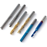 Genmitsu 50pcs Tungsten Carbide End Mill Router Bits, 1/8'' Shank CNC Bit Set Including 2-Flute Straight Bit, Flat Nose & Ball Nose End Mill, PCB Genmitsu