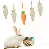 Gogogmee 30Pcs Carrot DIY Woodsy Decor Arts and Crafts for Kids Wooden Crafts Easter Carrot Hanging Ornaments DIY Carrot Slices Easter Wood Cutouts Gogogmee