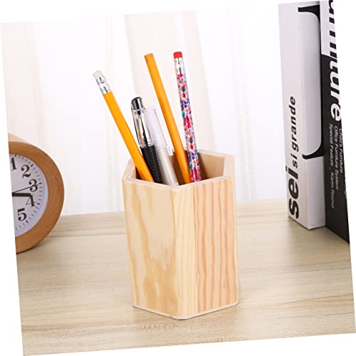 SEWACC 8 pcs Hexagon Compartments Organizers Multi Planter Toothbrush Color Holder Tube Wood Unpainted Unfinished Bedroom DIY Stand Stationery Crafts SEWACC