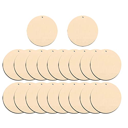 50pcs Geometric Earrings Wood Discs for Crafts Ear Jewelry Gift Decorative Earrings Wood Slices Bulk Unfinished Earrings paintable Earrings Thick Kisangel