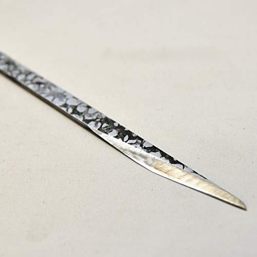KAKURI Kiridashi Knife Right Hand 12mm, Professional Razor Sharp Hand Forged Japanese Carbon Steel Blade Hammered Pattern for Woodworking, Marking, KAKURI