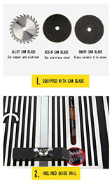 Fullhold 4" Mini Table Saw 60w Hobby Miter Saw For Crafts Model Making To Cut Copper, Aluminum,Stone, Wood, Glass And Plastic（LxWxH :190MM(7.5") x FULLHOLD