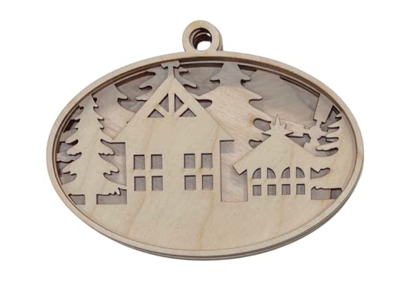 House in the Forest Door Sign 5 Pieces Laser Cut Out Unfinished RND64 - WoodArtSupply