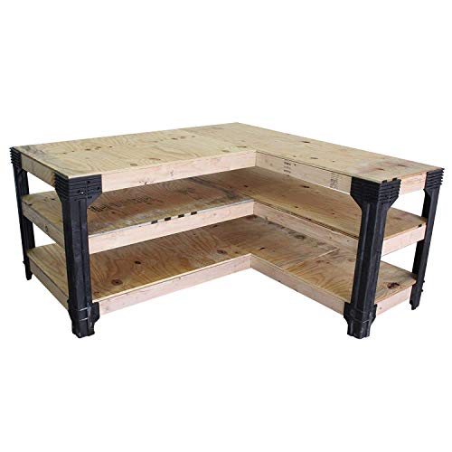 2x4basics 90165ONLMI Custom L-Shaped Workbench - WoodArtSupply