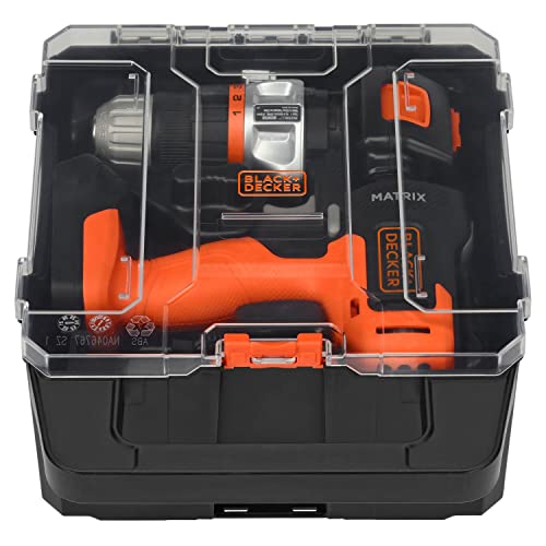 BLACK+DECKER MATRIX 20V MAX Drill Kit, Includes Jig Saw Attachment, Storage Case, Battery and Charger (BDCDMT1202KTJC1) BLACK+DECKER