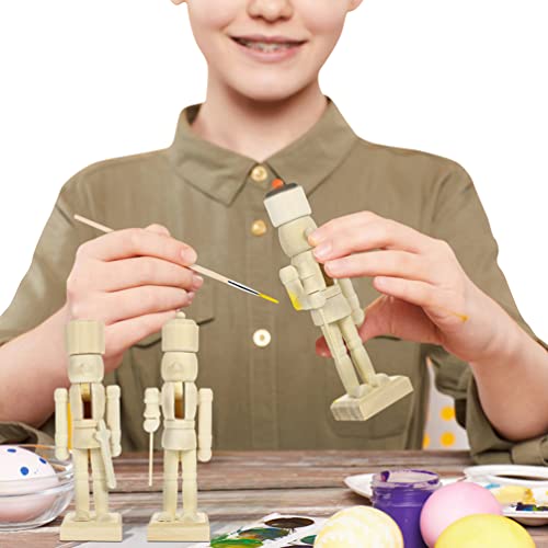SOIMISS Christmas Wooden Unfinished Nutcracker Figurines 12pcs Blank Unpainted Nutcracker Puppet Mini Soldier Nutcracker Figures for DIY Crafts SOIMISS