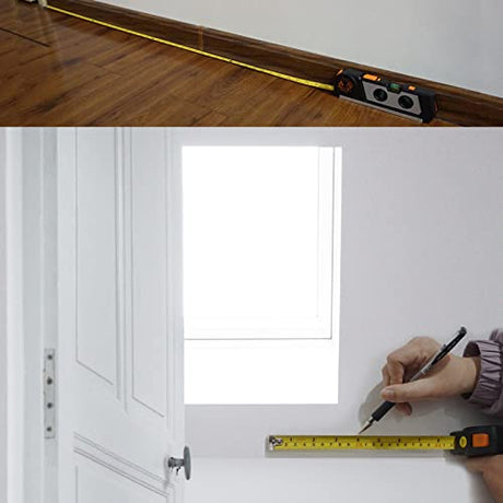 Laser Level Line Tool, 4 in 1 Multipurpose Standard Cross Line Laser Level, 10ft/3M Measure Tape Ruler, 3 Mode Laser Line,3 leveling bubble and Ruler Ayitam