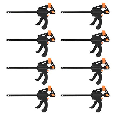 LISHINE 4 Inch Bar Clamps for Woodworking, 8 Pack Quick Grip Clamps Trigger Clamp One Handed Ratchet Clamp, Mini Small Bar Clamp for Craft LISHINE