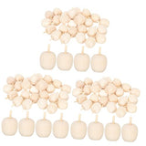 NOLITOY 90 Pcs Wooden DIY Artificial Apples Unfinished Wood Peg Dolls Unfinished Wood Craft Mushroom Unfinished Wooden Craftsc Fairy Toadstools NOLITOY