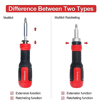 SHARDEN Multi Screwdriver 13-in-1 Screw Driver Adjustable Screwdriver Set Multitool All in One with Torx Security, Flat Head, Phillips, Hex, Square - WoodArtSupply