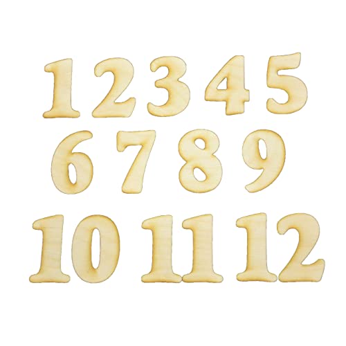 Unfinished Wood Clock Number Set in Goudy Heavy Font, Available in a Variety of Sizes and Thicknesses (2 Inch Tall, 1/4" Thickness) - WoodArtSupply