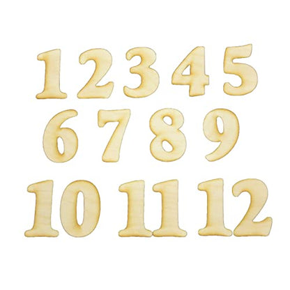 Unfinished Wood Clock Number Set in Goudy Heavy Font, Available in a Variety of Sizes and Thicknesses (2 Inch Tall, 1/4" Thickness) - WoodArtSupply