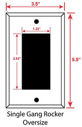 Art Plates - OVERSIZED Switch Plate - OVER SIZE Decorative Metal Wall Plate - 1 Gang Decora - Black Diamond Plate (PRINTED IMAGE) - (Made in USA) Art Plates