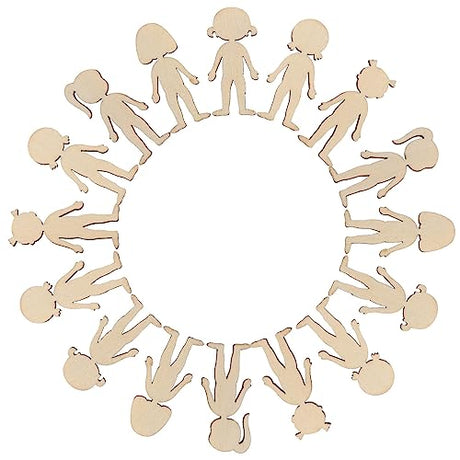 Wooden Boy Girl Cutout 50pcs Wood Female Shapes Unfinished Wooden Cutout Blank Wooden Slices for DIY Painting Staining Burning Crafts Projects DIY HOMSFOU