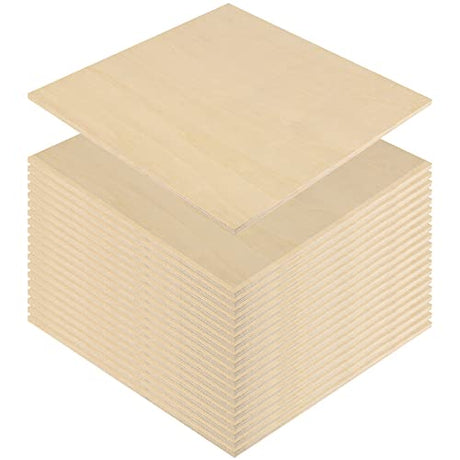 MUKCHAP 15 Piece 10 Inch Square Wood Sheets, 1/4 Inch Unfinished Wood Sheets, Plywood Boards for Crafts, Drawing, Carving, DIY MUKCHAP