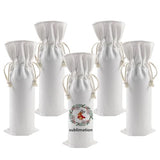 OKBA 5 PCS Sublimation wine gift bag blank, Canvas wine bottle bag with drawstring, Suitable for sublimation, screen printing, DIY graffiti OKBA