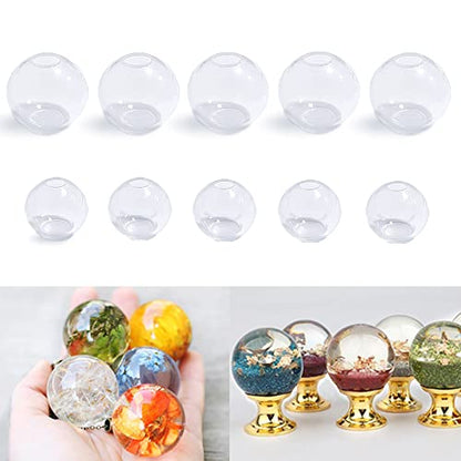 RESINWORLD 10Pcs 1.7'' 1.3'' Resin Knob Molds, Small Clear Silicone Sphere Molds, Orbs/Ball Silicone Molds for Epoxy Resin Casting, for Resin Pull