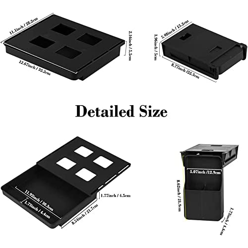 Navtcow Under Desk Drawer Storage Organizer - 2 Pack (Large and Small) Black - (Please Note - Drawer Size/No Lip Under Desktop) - 2 Installation Navtcow