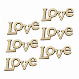STOBOK 50pcs Wooden Love Letters Unfinished Wood Cutouts Wood Shapes Pieces Wood Discs Slices for DIY Craft Wedding Birthday Party Favors STOBOK