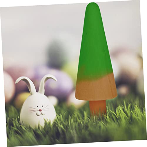 NOLITOY 18 Pcs Easter Wooden Unfinished Wood Easter Fairy Gardens Wooden Peg Dolls Unfinished Wood Trees for DIY Crafts Terrarium Statue Unfinished NOLITOY