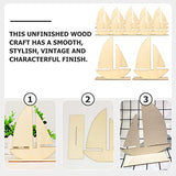 EXCEART Ocean Decor Kids Beach Toys 10Pcs Unfinished Wooden Boat Cutout, Wood Boat Ship Decoration to Paint for Arts Crafts DIY Projects Home Party EXCEART