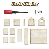 DIY Outdoor Wooden Bird Feeding Build House,Wooden Bird House Kit for Outside Hanging,4.6 Inches Bird Nest, Nesting Box for Backyard Courtyard Patio Paiaojia
