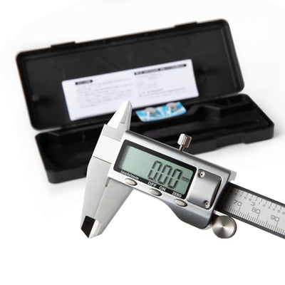 SCITOOLS All-Metal Digital Caliper 0-8"Measuring Tool, Micrometer Caliper with Auto-Off Feature, Interchangeable Between inches and millimeters for